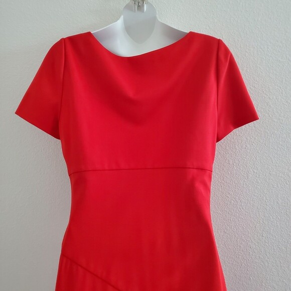 Diane Von Furstenberg Sheath Dress 10 Red Classic Cocktail Business Timeless - Picture 9 of 12